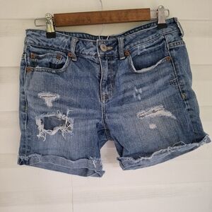 American Eagle Outfitters Denim Jean Shorts Distressed Style Size 4